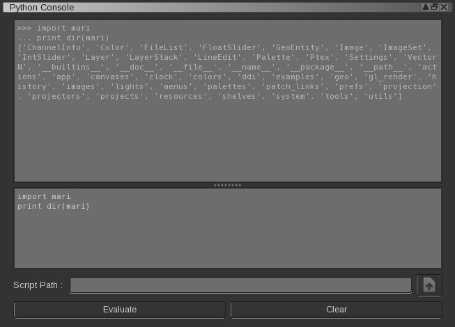 the-foundry-mari-interface-script-python-console-pannel